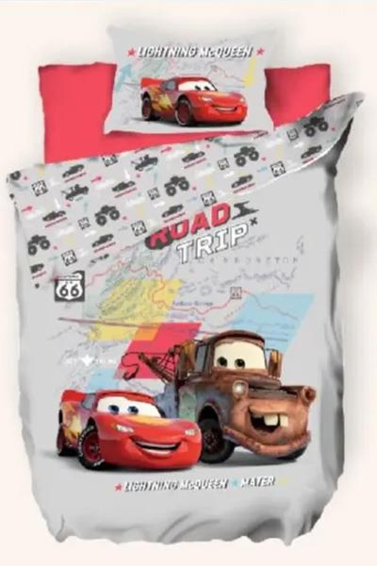 Özdilek Nevresim Takımı Tek Kişilik Ranforce Lisanslı Cars On The Road Gri