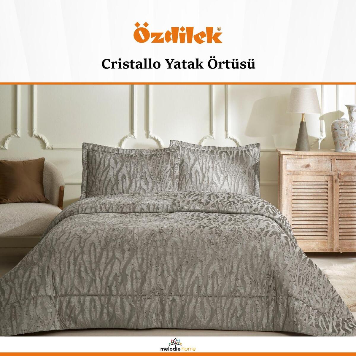 Özdilek Yatak Örtüsü Çift Kişilik Crıstallo Füme