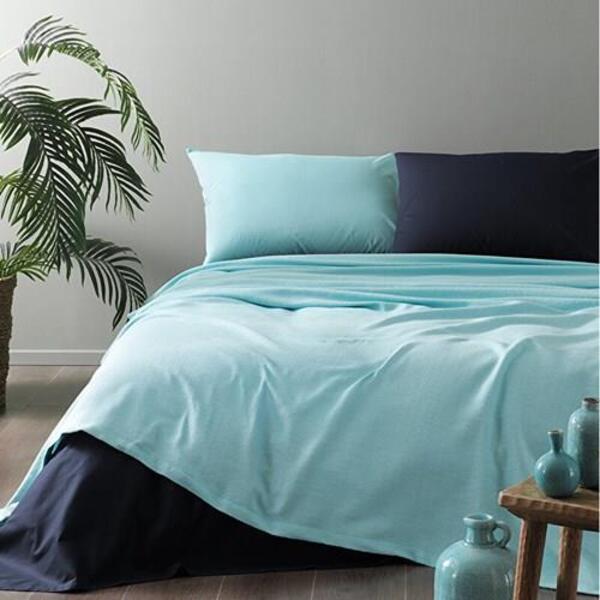 Özdilek Yatak Örtüsü Çift Kişilik Colormix Mint-Indigo