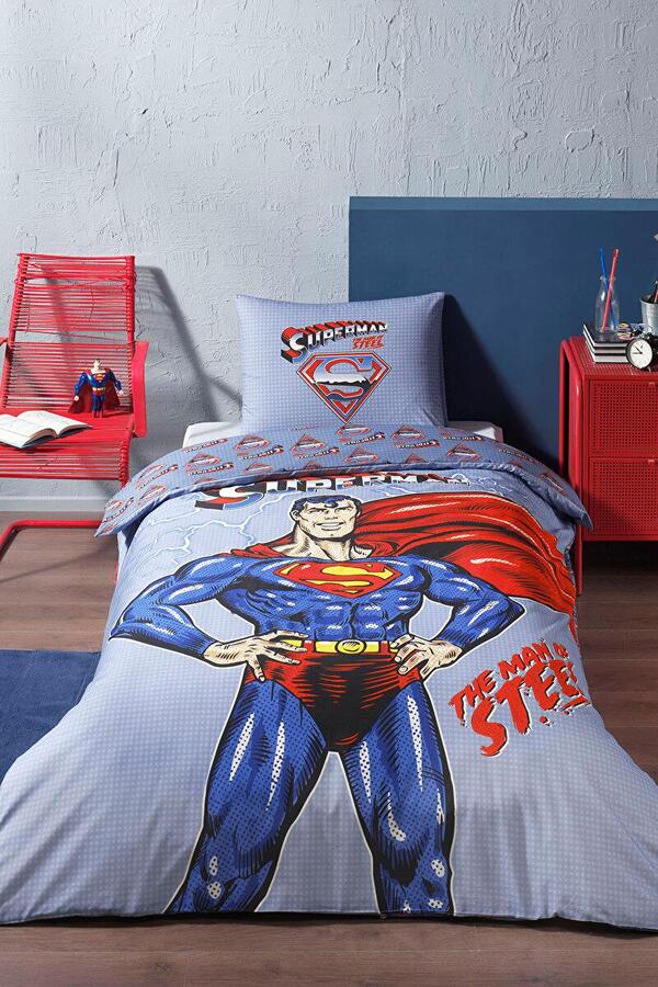 Özdilek Battaniye Tek Kişilik Lisanslı Superman Lıgtıng Soft