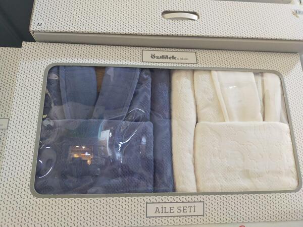 Özdilek Aile Seti Curve Krem-Indigo