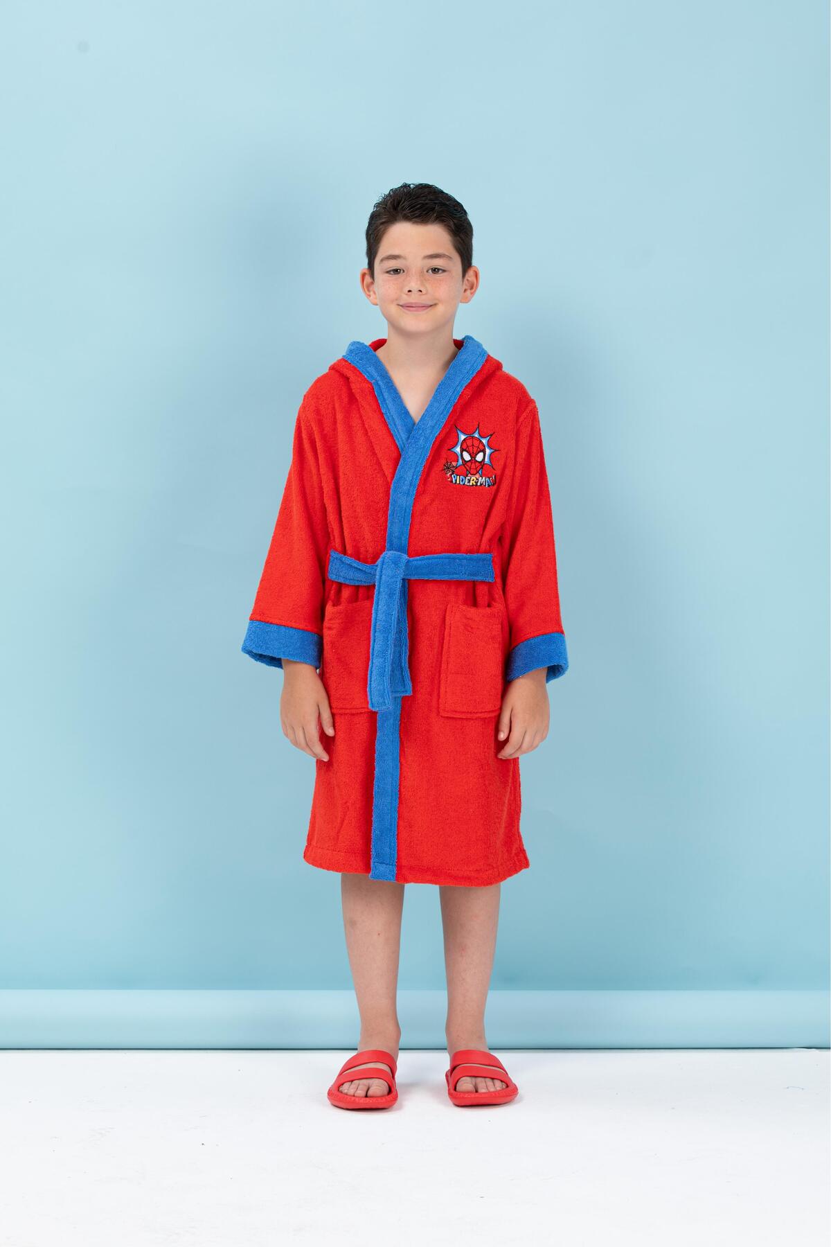 Özdilek Bornoz Çck Dis. Nak.Spıderman Red 9-10 Y. Kırmızı