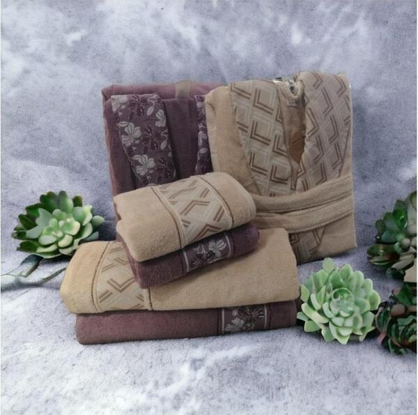 Özdilek Best Set Fıore Line Bej -Mürdüm