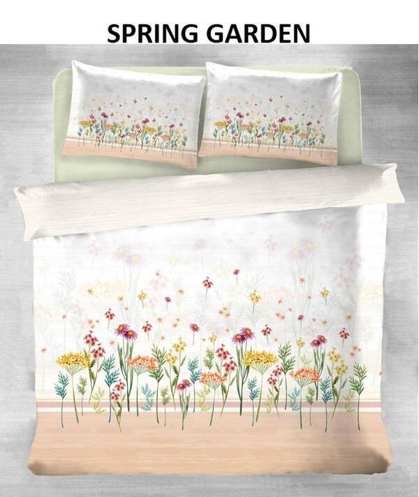 Nev Nevresim Takımı Tek Kişilik Ranforce Sprıng Garden Somon