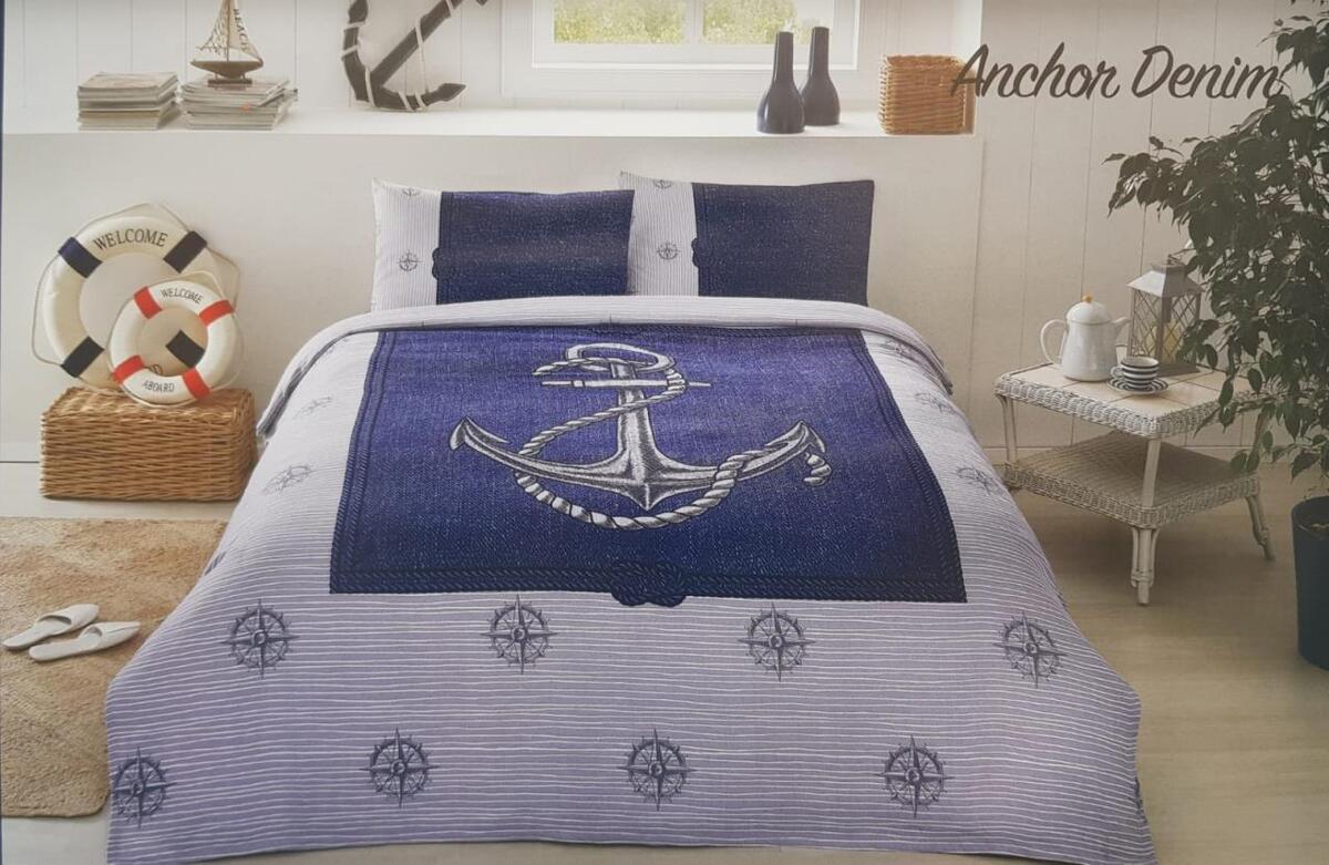 Özdilek Pike Takımı Çk Rnf Anchor Denim Gri (Dy)