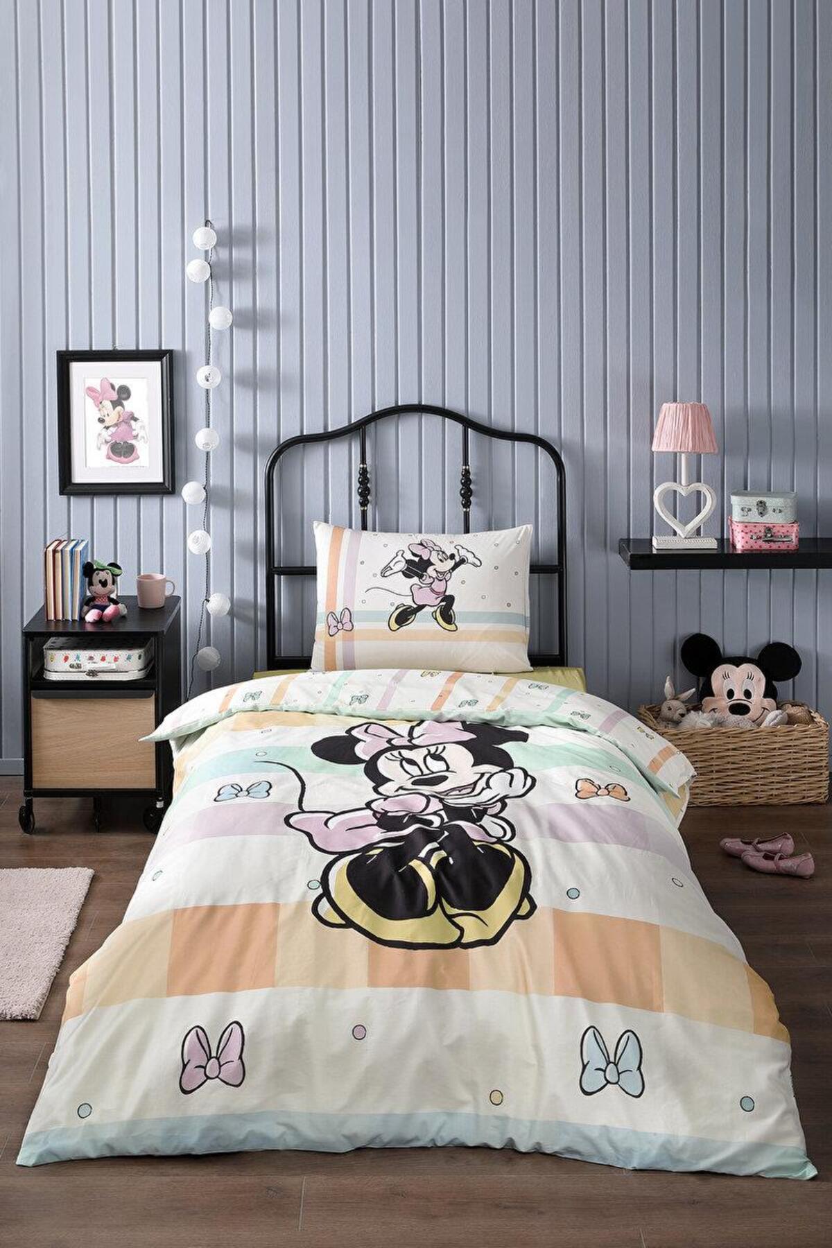 Özdilek Nevresim Takımı Tek Kişilik Lisanslı Minnie Happy Sarı