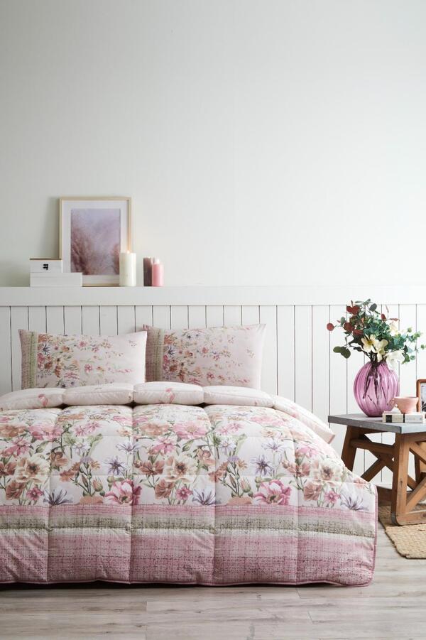 Nev Nevresim Takımı Çift Kişilik Ranforce Dıpladenıa Pembe