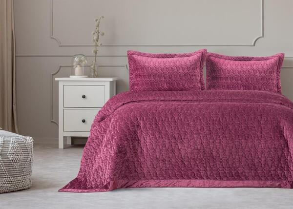 Özdilek Yatak Örtüsü Tek Kişilik Nakışlı Kad. Art Deco Mürdüm