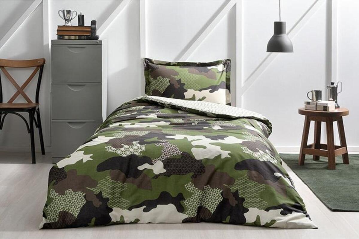 Özdilek Nevresim Takımı Tek Kişilik Ranforce Camouflage Yeşil