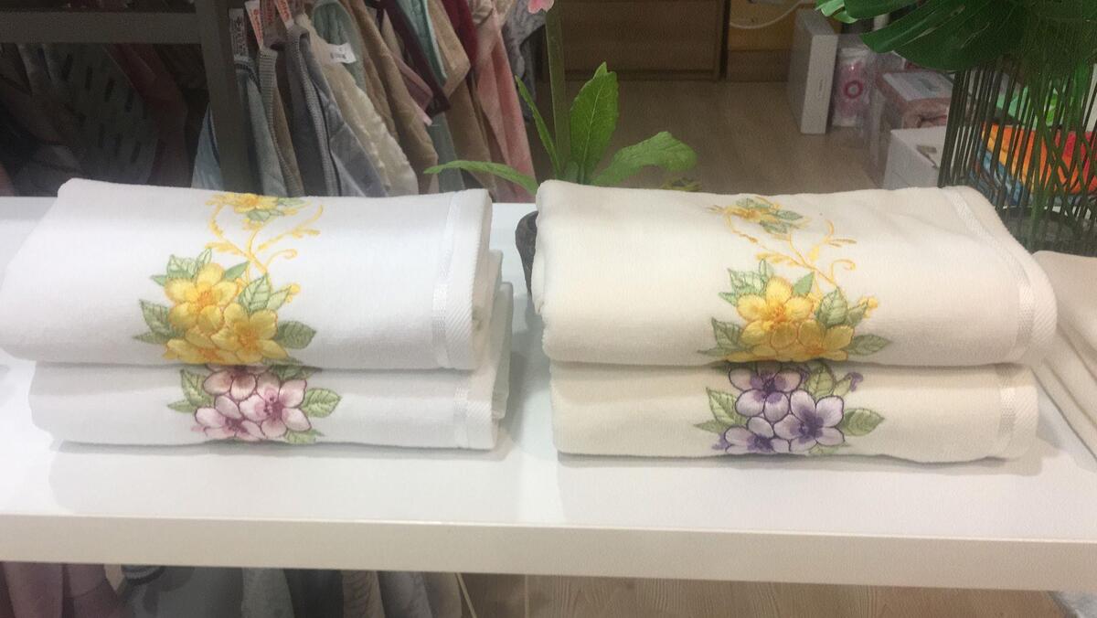 Özdilek Havlu 50*90 Nakışlı Maribona Beyaz