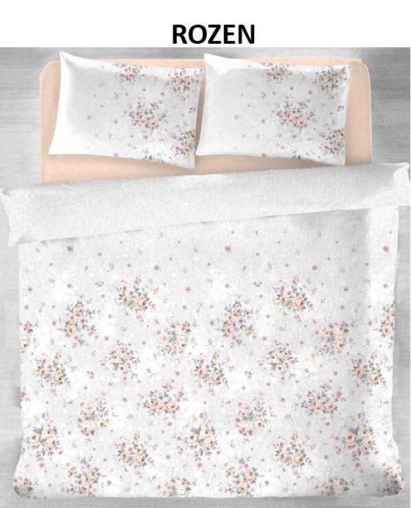 Nev Nevresim Takımı Çift Kişilik Ranforce Rozen Gri