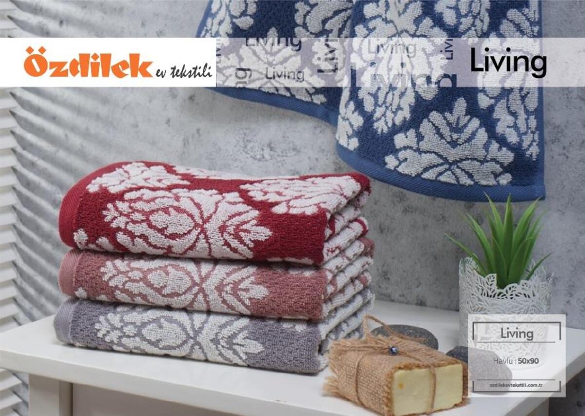 Özdilek Banyo Havlusu 90*150 Lıvıng Bordo (Dy)