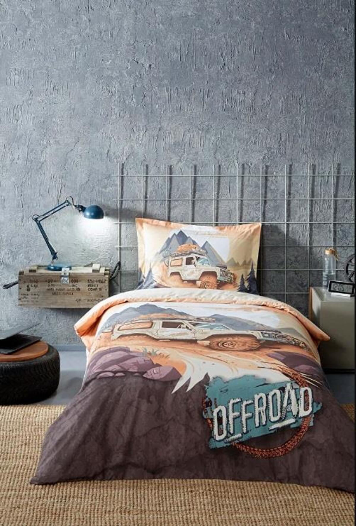 Özdilek Nevresim Takımı Tek Kişilik Ranforce Forest Road Krem