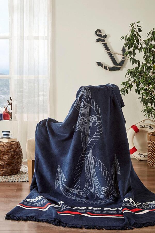 Özdilek Battaniye Tek Kişilik Pamuklu Navy