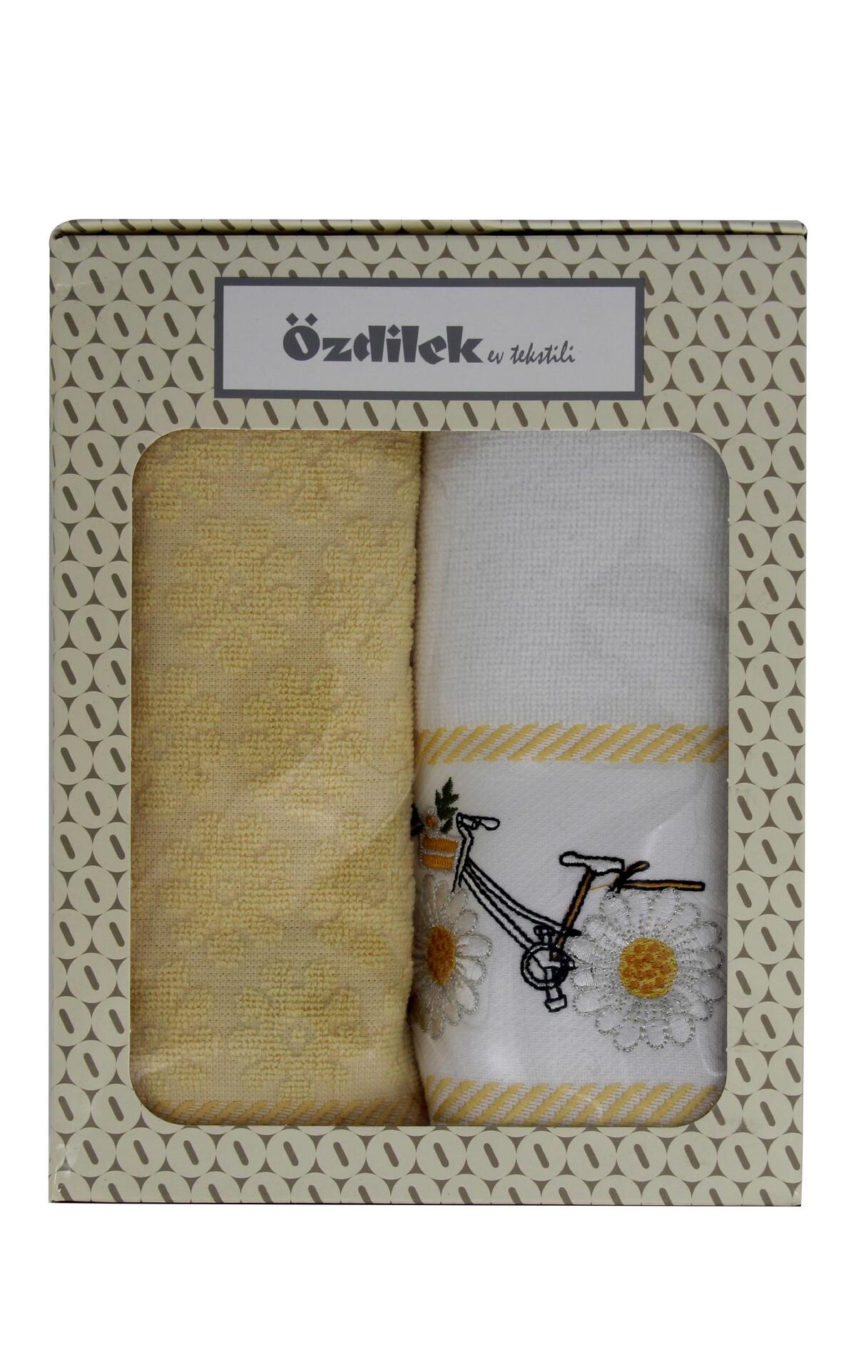 Özdilek Havlu Kutulu 2 Li Daisy Border Sarı