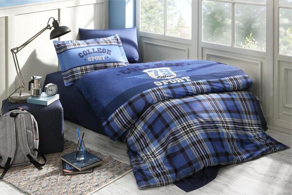 Özdilek Nevresim Takımı Tek Kişilik Ranforce Blue SQuares Mavi