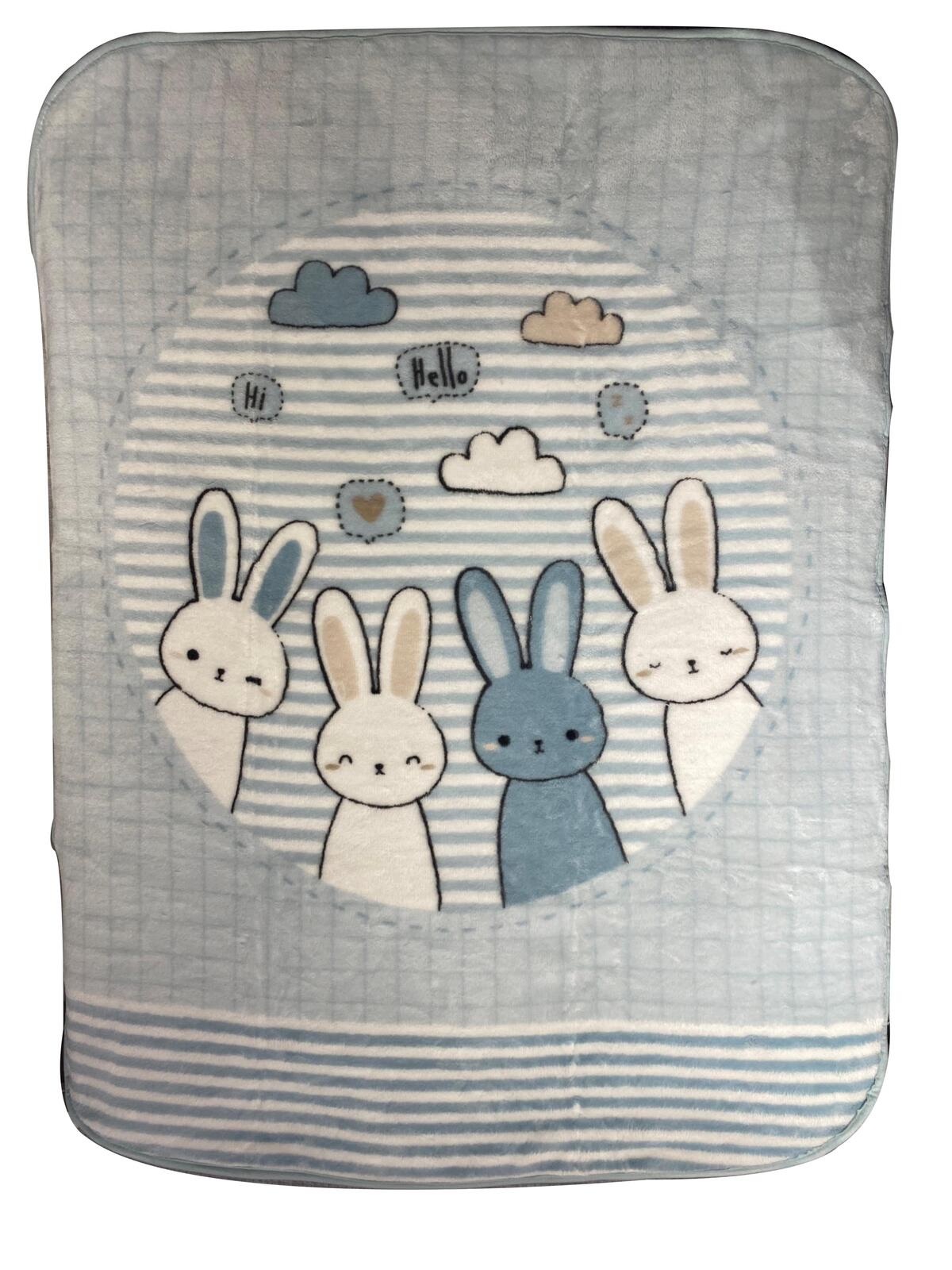 Özdilek Nt Bebek Battaniyeli Rf. Hello Rabbit Mavi