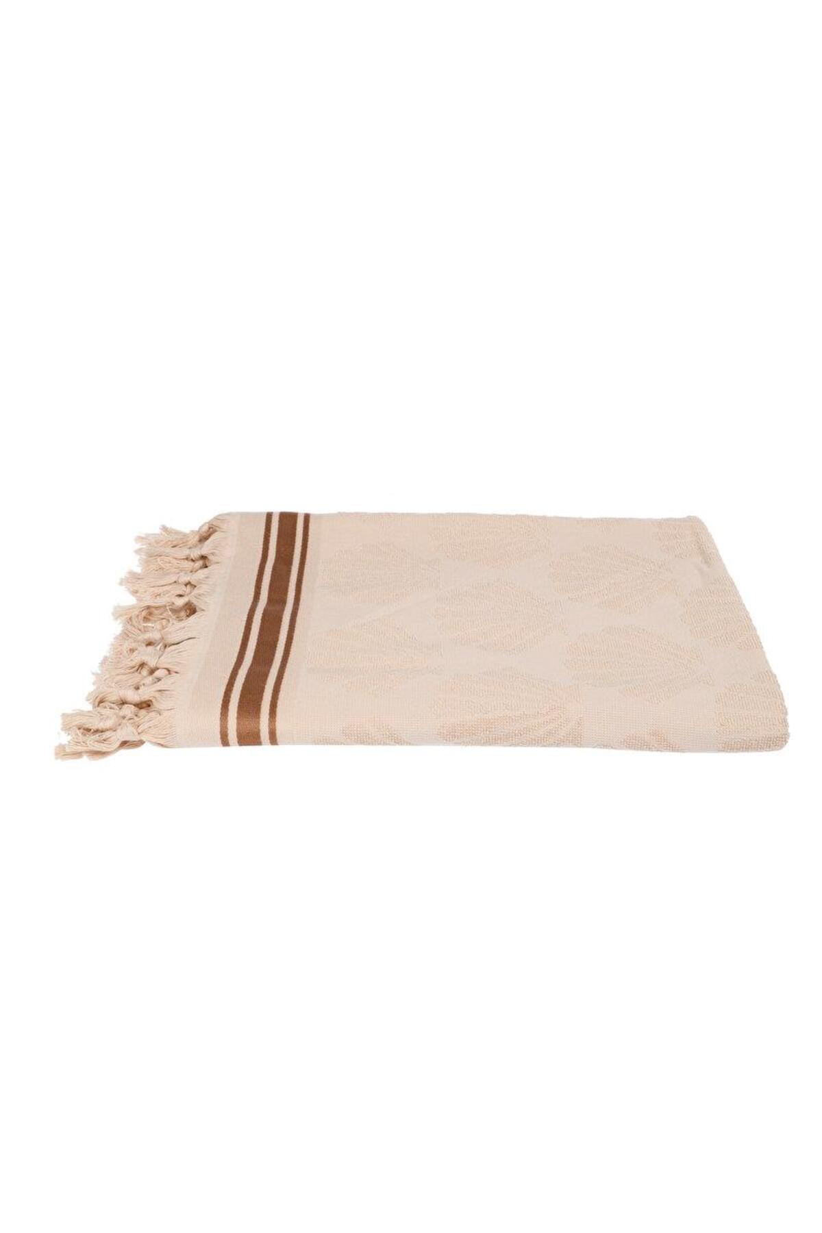 Özdilek Banyo Havlusu 90*150 Peştemal Shell Line Bej