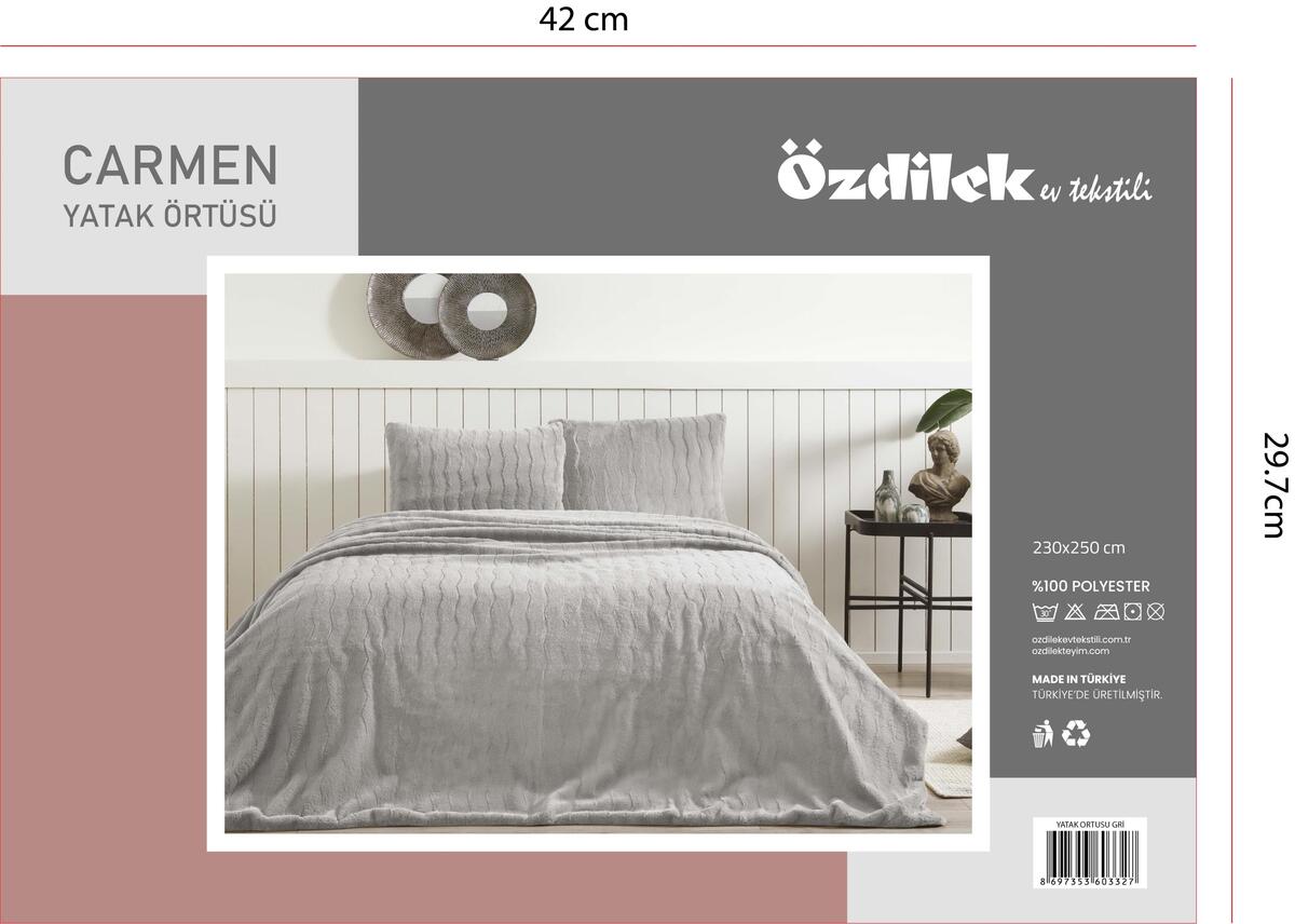 Özdilek Yatak Örtüsü Çk Carmen Gri (Dy)