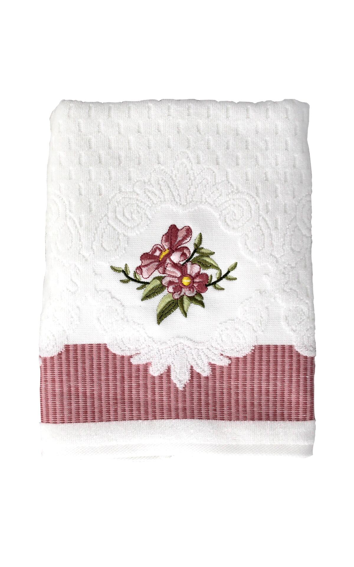 Özdilek Havlu 50*90 Marrone Beyaz-Pembe