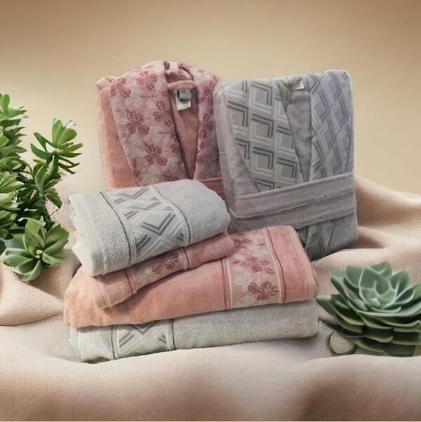 Özdilek Best Set Fıore Line Gri-Pembe