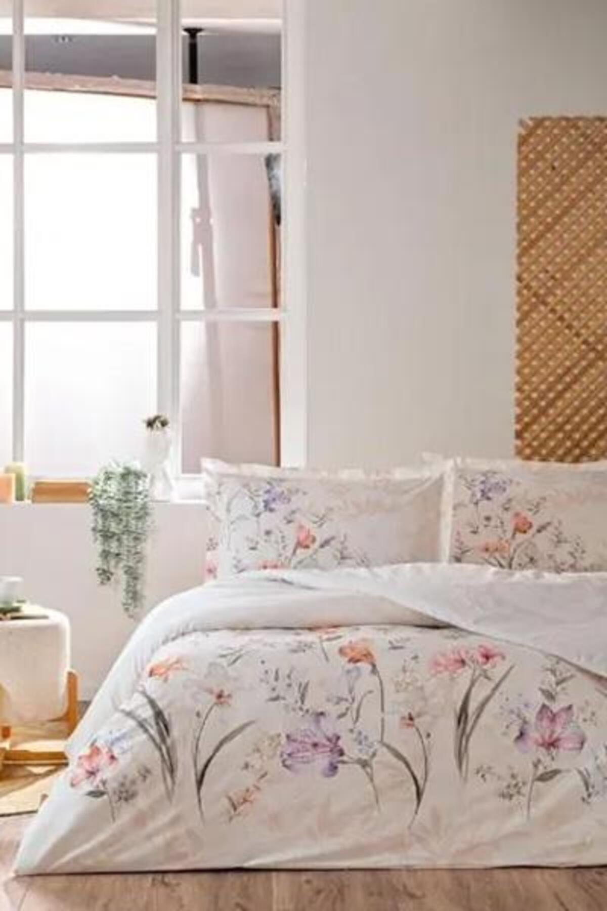 Özdilek Nevresim Takımı Tek Kişilik Ranforce White Lily Lila