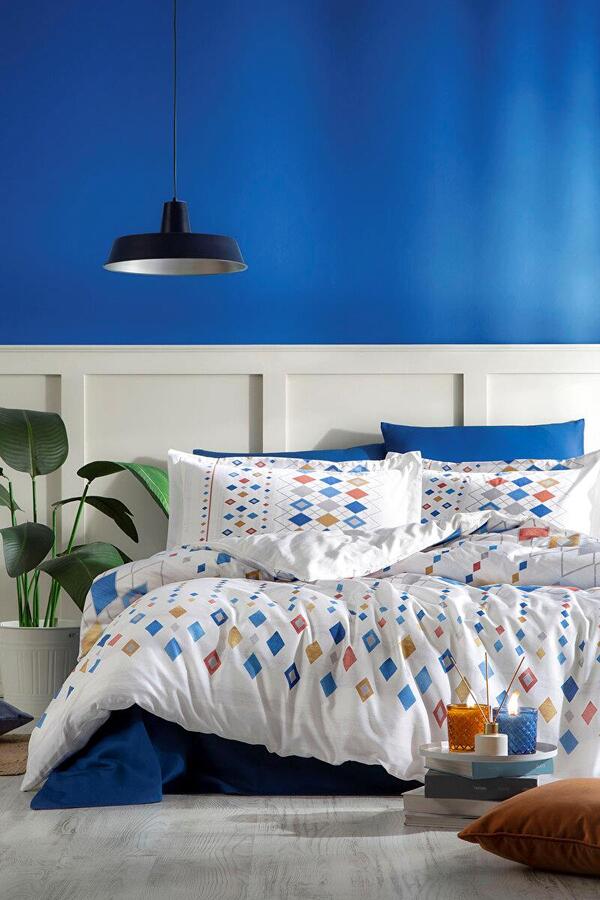 Özdilek Nevresim Takımı Tek Kişilik Ranforce Color Sılıces Mavi