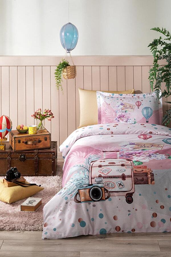 Özdilek Nevresim Takımı Tek Kişilik Ranforce Journey Pembe