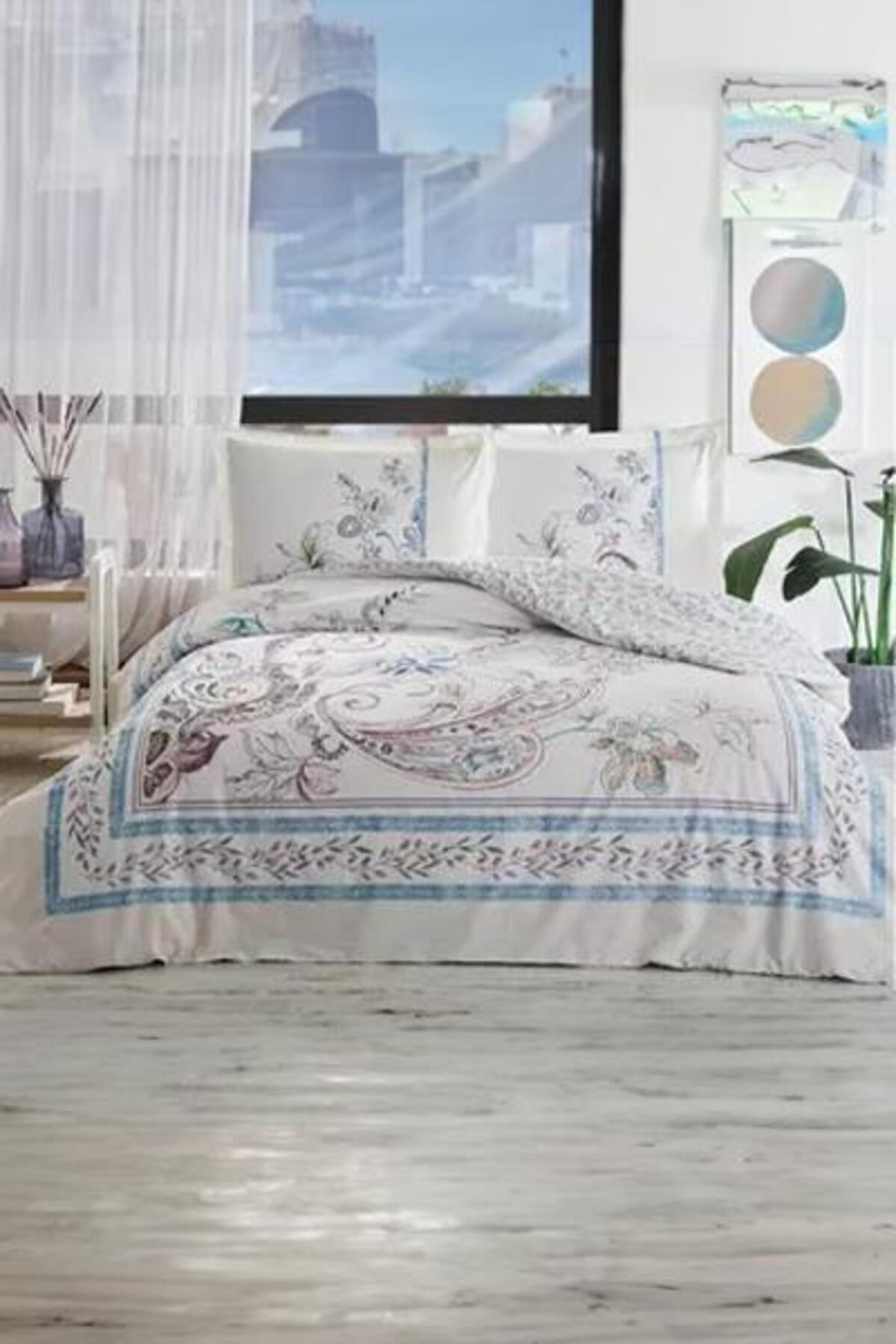 Özdilek Nevresim Takımı Çift Kişilik Ranforce Flor Bohemia Lila