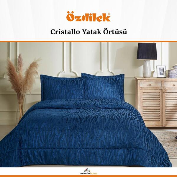 Özdilek Yatak Örtüsü Çift Kişilik Crıstallo Lacivert