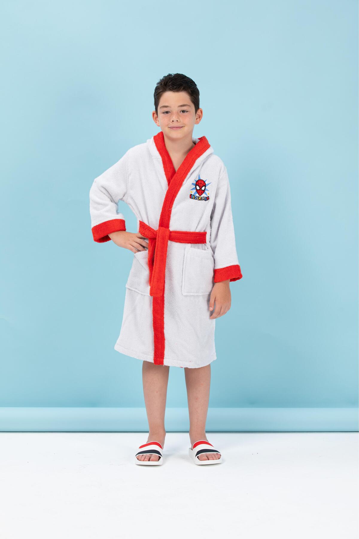 Özdilek Bornoz Çck. Dis. Nak.Spiderman Grey 7-8 Y. Gri