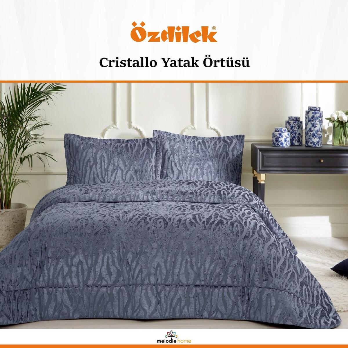 Özdilek Yatak Örtüsü Çk Crıstallo Mavi