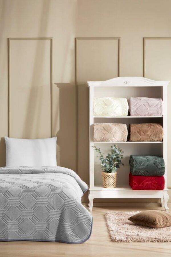 Özdilek Battaniye Tek Kişilik Trendy Art Deco Kemik