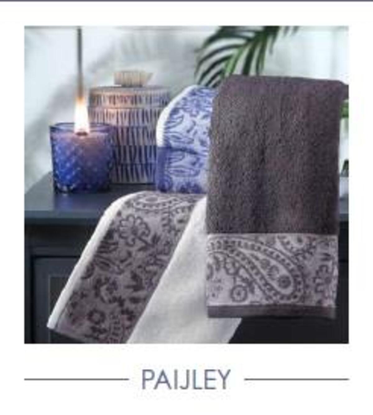 Özdilek Banyo Havlusu 90*150 Paijley Krem-Gri