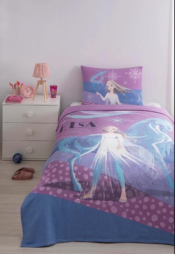 Özdilek Pike Takımı Tek Kişilik Lisanlı Frozen Snow Queen Pembe